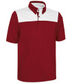 Short-sleeve technical polo with a bicolor design, collar, and hidden pocket, made of breathable polyester VALENTO HURRICANE fab