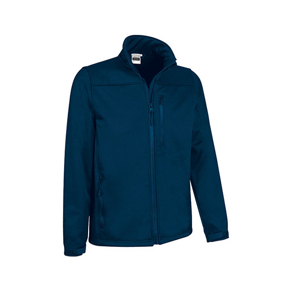 Giacca softshell con tre tasche, colletto alto e polsini regolabili, tessuto softshell elastico VALENTO GRIZZLY.