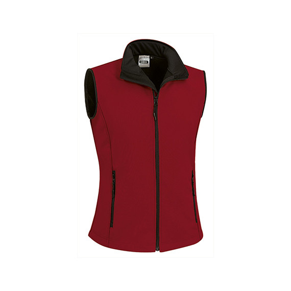 Colete de mulher com gola alta e corte ajustado em tecido softshell CANDICE VALENTO
