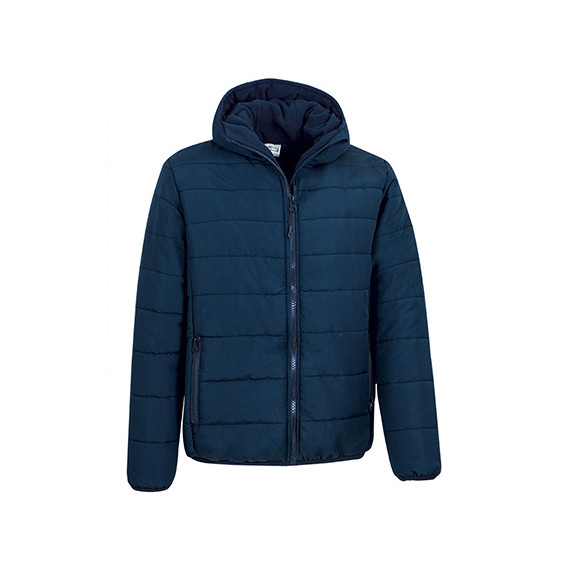 Giacca con cappuccio e interno in pile, disponibile in nero, blu e grigio, tessuto esterno Rip-Stop resistente all'acqua VALENTO