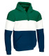 Dreifarbiger Kapuzenpullover mit doppelter Schicht, mit zentraler Tasche aus 100% Polyester-Fleece VALENTO VARSITY.
