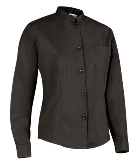 Damenbluse mit langen Ärmeln und Tasche, aus Polyester und Baumwolle VALENTO SHARON