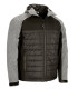Chaqueta softshell acolchada con diseño bicolor en gris y negro, con capucha VALENTO BERING