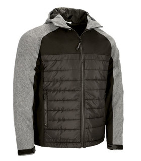 Veste souple rembourrée avec design bicolore en gris et noir, capuche VALENTO BERING
