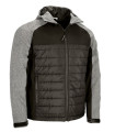 Chaqueta softshell acolchada con diseño bicolor en gris y negro, con capucha VALENTO BERING