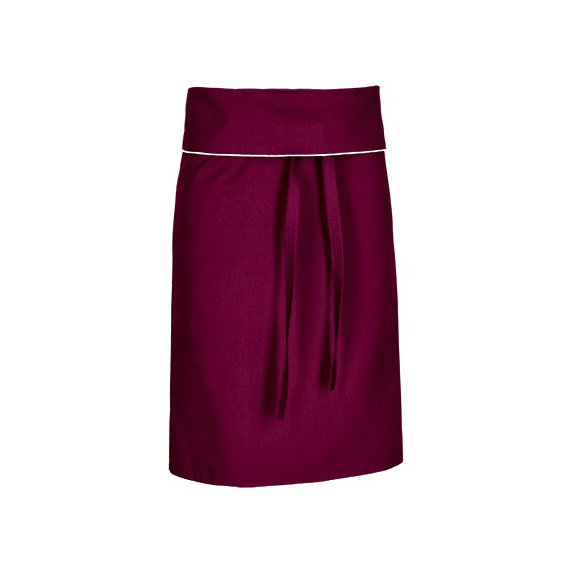 Long chef apron without pockets with hidden ties under flap VALENTO SAUVIGNION