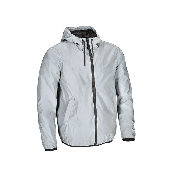 Hooded silver windbreaker VALENTO STARDUST