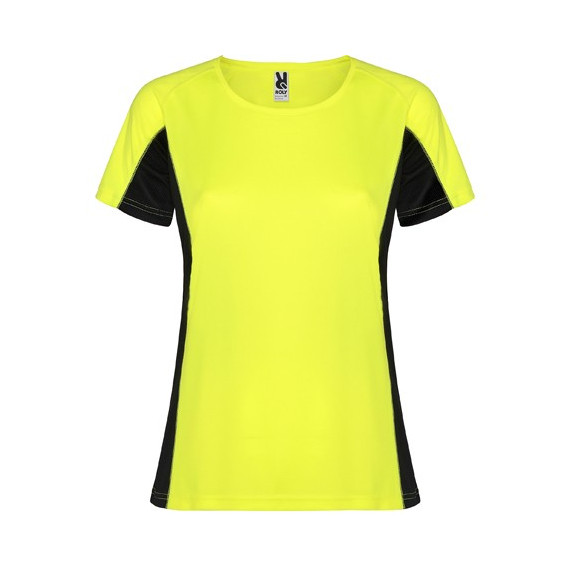 T-shirt technique combiné deux tissus de polyester de la femme Shanghai CA6648