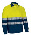 Polo térmico de Alta Visibilidad bicolor de manga larga y bolsillo VALENTO ALBURY