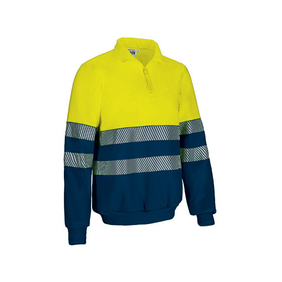 High Visibility Bicolor Sweatshirt with Half Zipper Valento Stirling