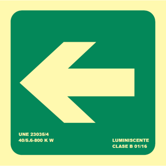 Évacuation lumineuse signes grand format flèche gauche