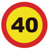 PVC-Schild Geschwindigkeitsbegrenzung 40 km/h 500 x 500 mm SEKURECO