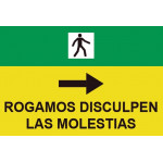 Señales Viales PVC Rogamos Disculpen Molestias Der