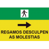 Galician PVC Road Signs We Sorry For Any Inconvenience Der