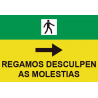 Sinais de trânsito em PVC em Galego Regamos Desculpem o incómodo Der 500 x 700 mm SEKURECO