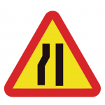 Road signals PVC narrowing left