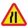 Traffic Signs Left Narrowing 500 x 500 mm SEKURECO