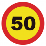Sinais de estrada Limite de PVC 50km