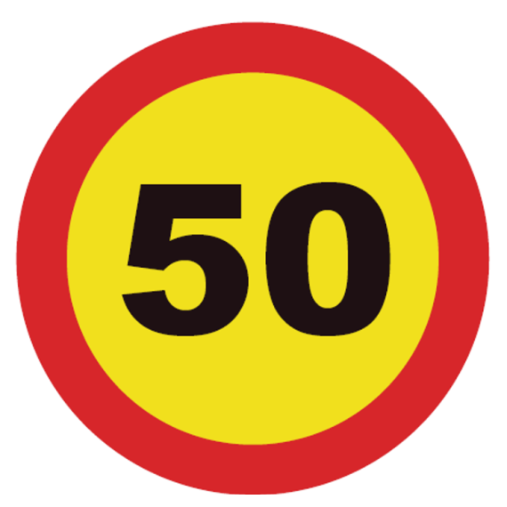 Sinais de estrada Limite de PVC 50km