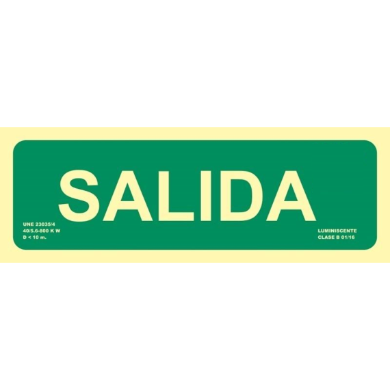 Luminiscent evacuation signs Large format