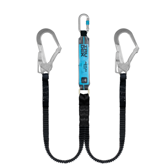 Energy absorber with tape, carabiner, and hooks IRUDEK 398