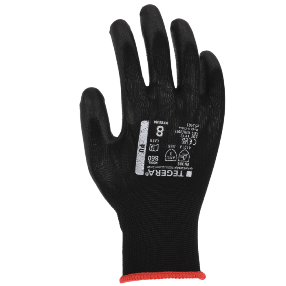 Guante sintético de acabado liso y palma revestida de PU TEGERA 860 (12 pares)