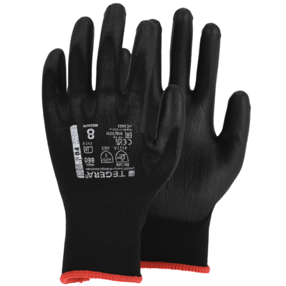 Synthetic glove with a smooth finish and PU-coated palm TEGERA 860 (12 pairs)