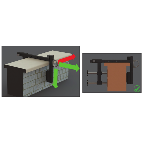 Punto de anclaje para parapetos con resistencia a la ruptura de 23 kN WALLUTION KRATOS SAFETY