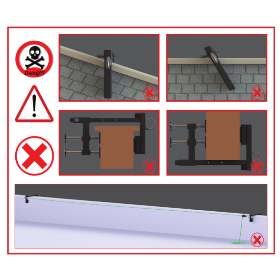 Clamping point for parapets with resistance to breakage of 23 kN WALLUTION KRATOS SAFETY