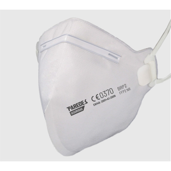 Non-reusable foldable FFP2 NR white mask PAREDES
