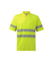 Polo in cotone fluo a manica corta Reflatex RS con nastri riflettenti Serie 305522 VELILLA