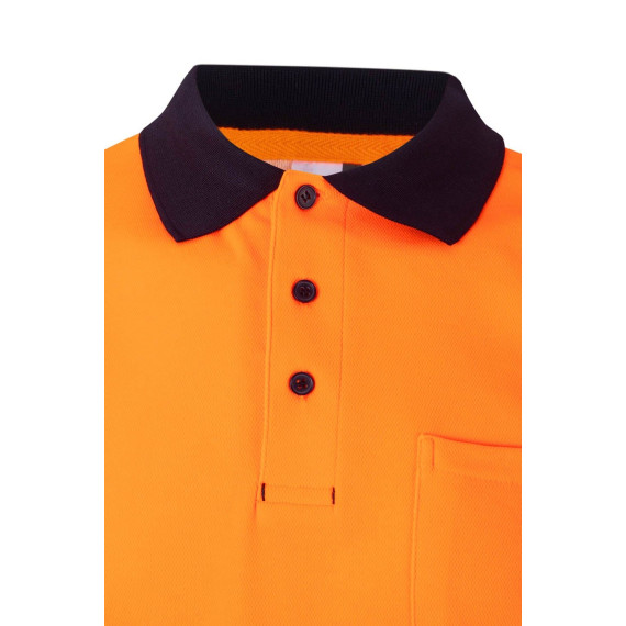 Polo in cotone bicolore ad alta visibilità manica corta Reflatex RS Serie 305523 VELILLA
