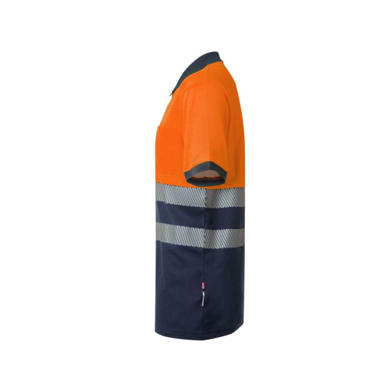 Polo in cotone bicolore ad alta visibilità manica corta Reflatex RS Serie 305523 VELILLA