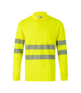 Polo in cotone ad alta visibilità a maniche lunghe Reflatex RS Serie 305524 VELILLA