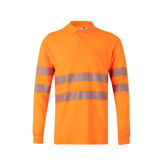 Polo in cotone ad alta visibilità a maniche lunghe Reflatex RS Serie 305524 VELILLA