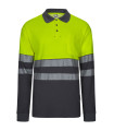 Polo in cotone bicolore a maniche lunghe Reflatex RS ad alta visibilità Serie 305525 VELILLA