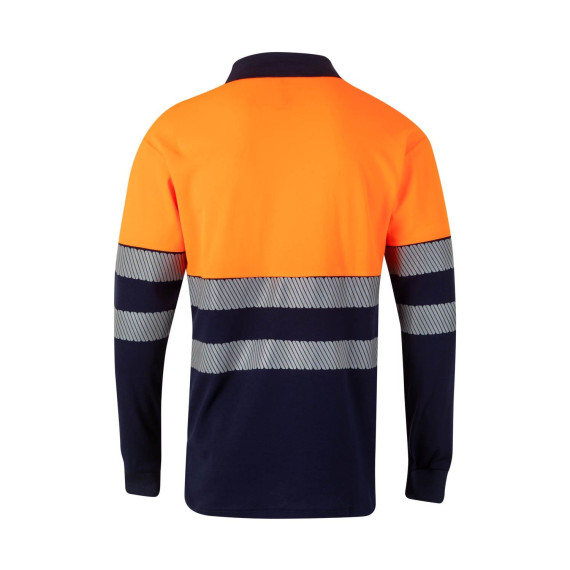 Bicolor cotton polo long sleeve Reflatex RS high visibility Series 305525 VELILLA