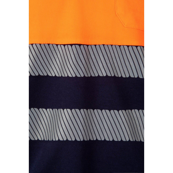 Bicolor cotton polo long sleeve Reflatex RS high visibility Series 305525 VELILLA
