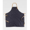 Black denim apron with adjustable strap with buttons WORKTEAM M722