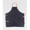 Tablier en jean noir avec ceinture réglable et boutons WORKTEAM M722