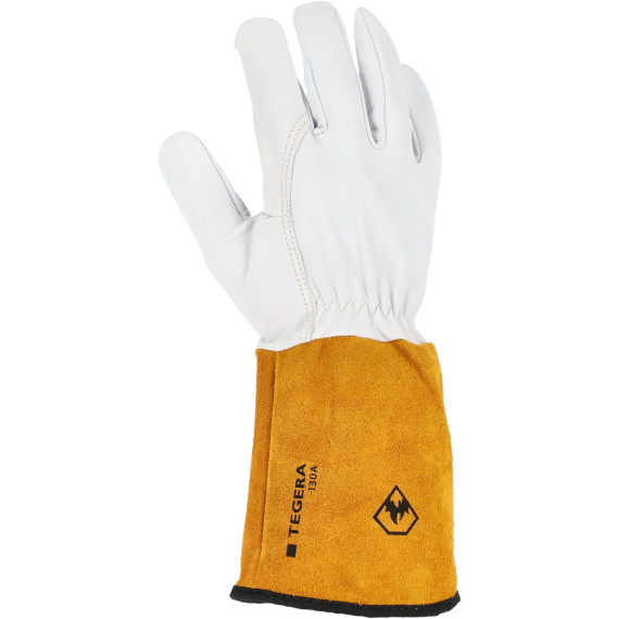 Gant de soudure robuste en cuir pleine fleur Tegera 130A (12 paires)