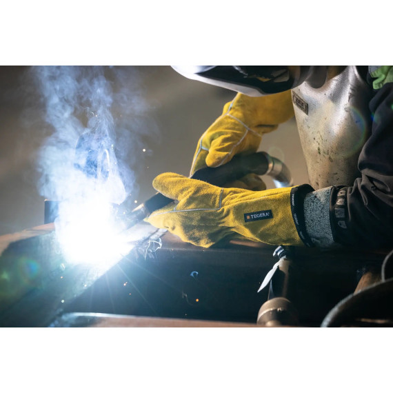 Heat-resistant welding gloves with elastic cuffs TEGERA WELDING 19