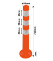 Flexibler Poller 750 mm Höhe und 80 mm Durchmesser, einschließlich 3 Schrauben BA30000.