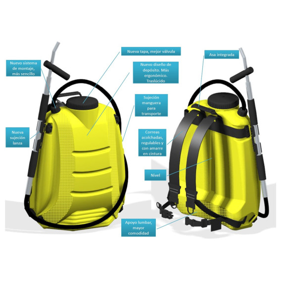 Pack de batefuegos con mango madera y mochila extintor forestal para incendios forestales