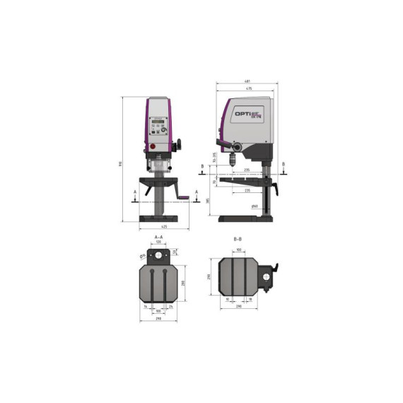 Taladro de sobremesa con variador DX 17E OPTIMUM