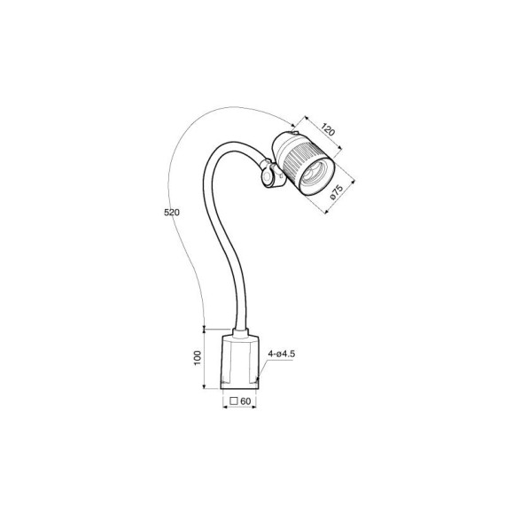 Lámpara led con cabezal articulado WBL 3 OPTIMUM