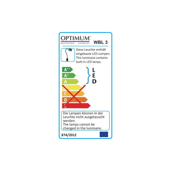 Lámpara led con cabezal articulado WBL 3 OPTIMUM