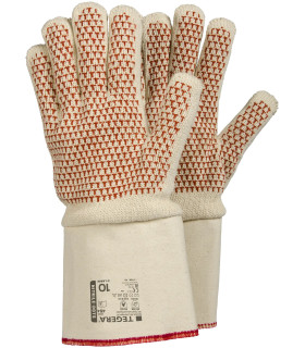 Hitzebeständige Baumwollhandschuhe, Nitrilpunkte Cat II TEGERA 484 (6 Paare) (Größe 10)