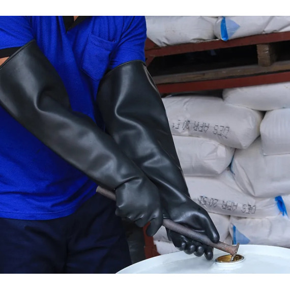 Guante de látex grueso satinado extralargo 60 cm SANDBLASTING JUBA