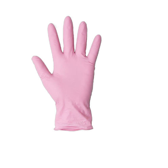 Puderfreie Nitrilhandschuhe Rosa (Packung mit 100 Stück)